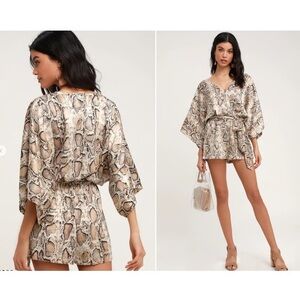 Lulus Snake Print Romper Size Medium